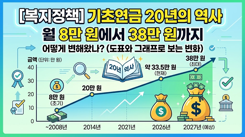 [복지정책] 기초연금 20년의 역사 📖 월 8만 원에서 38만 원까지, 어떻게 변해왔나?